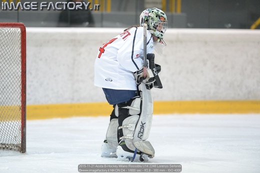 2015-11-21 Aosta B-Hockey Milano Rossoblu U14 2248 Lorenzo Serloreti